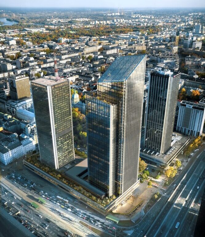 Lilium Tower Varssavis Orgaaniline Pilvelõhkuja Peatatud Oleku